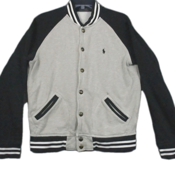 Polo Ralph Lauren Other - Polo by Ralph Lauren Men's Black and Gray Varsity Jacket XXL